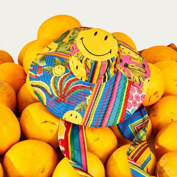FARM Rio Mixed Scarves Smiley Hat Statement Piece Fun Maximalist Dopamine main image 7